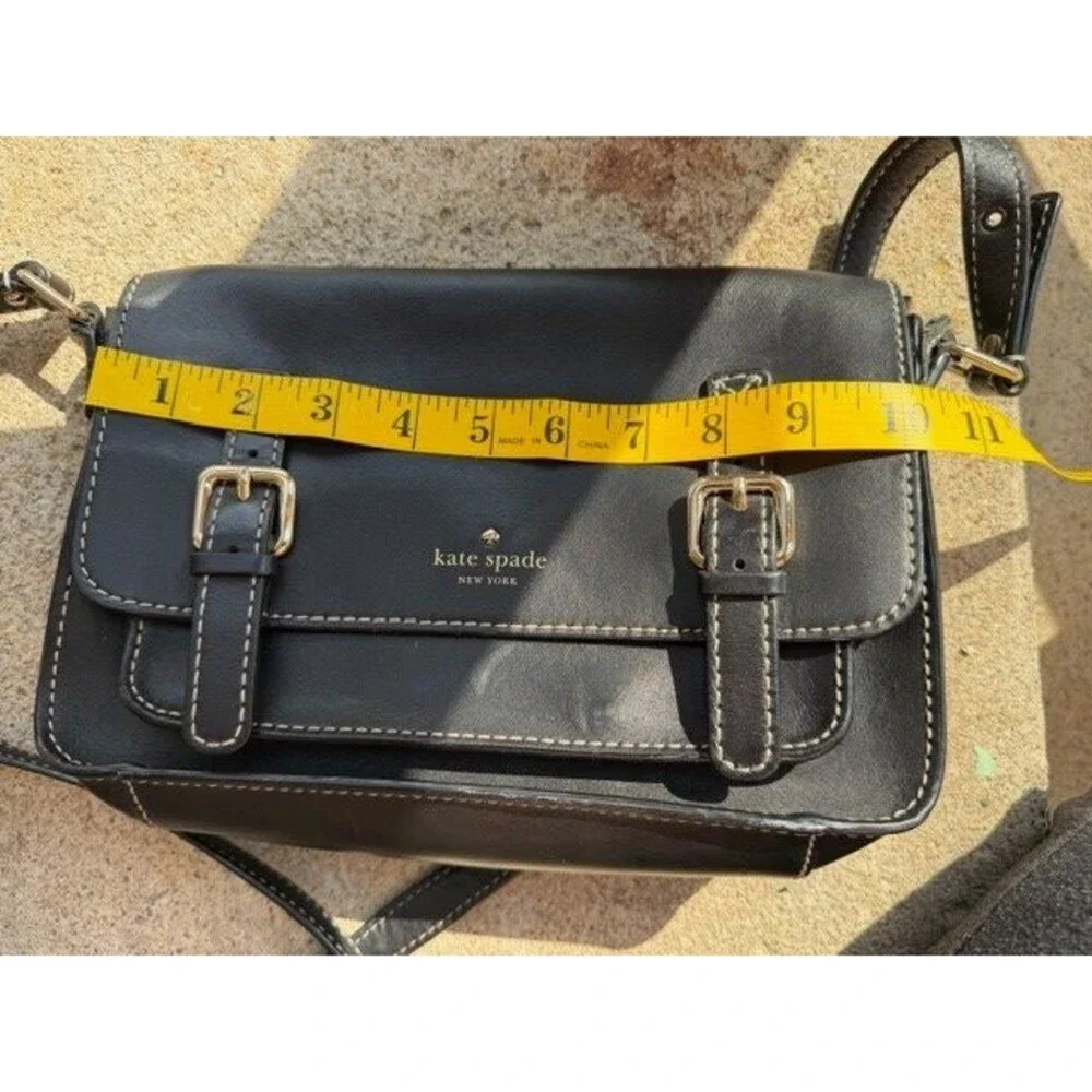 Kate Spade New York Scout Essex Black Leather Crossbody Messenger Bag Purse - Picture 8 of 9